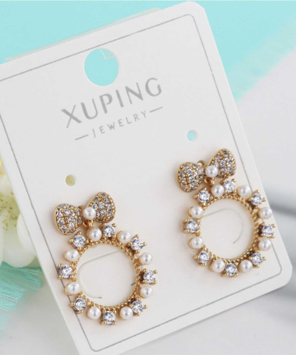 گوشواره میخی زنانه ژوپینگ Xuping مدل پاپیون کد AAC-739