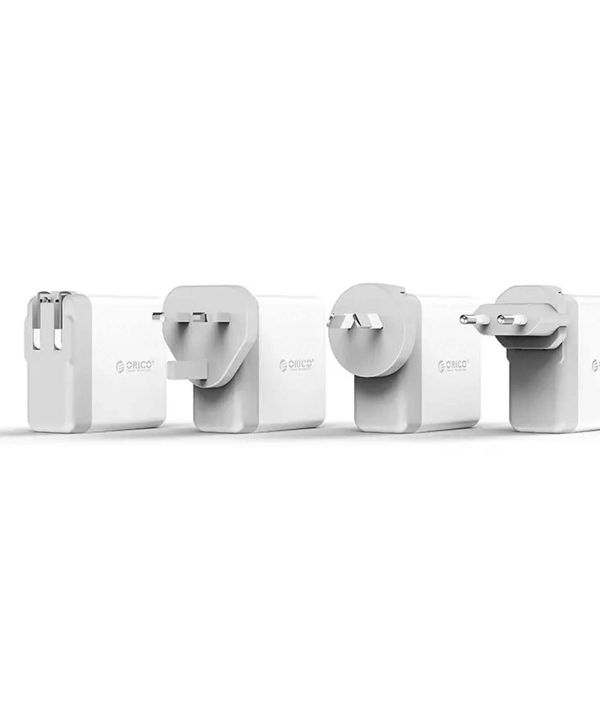 شارژر دیواری 4 پورت اوریکو ORICO 34W 4 Port Smart Wall Charger with UK, AU, EU add on AC Plug DSP-4U