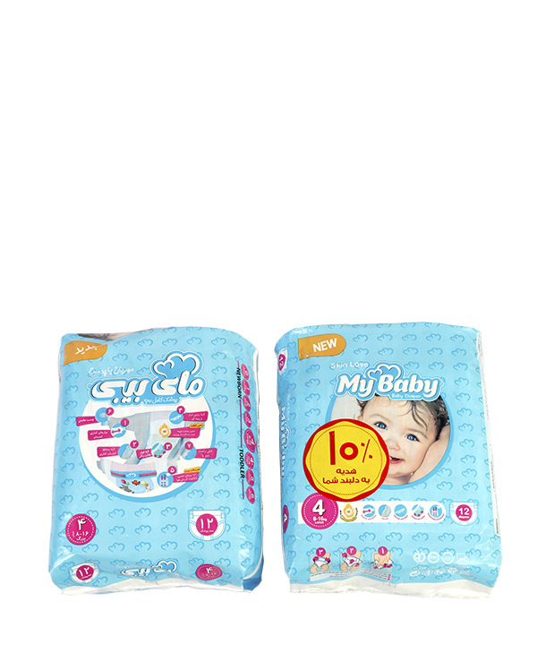 پوشک بچه سایز 4 (12 عددی) مای بیبی My Baby سری مهربان با پوست
