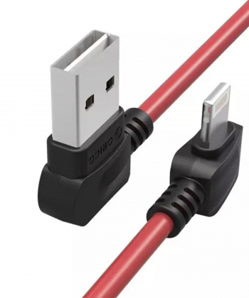 کابل شارژ و انتقال داده لایتنینگ اوریکو ORICO Right-angled Apple Lightning Charging Cable LTW-10 1m