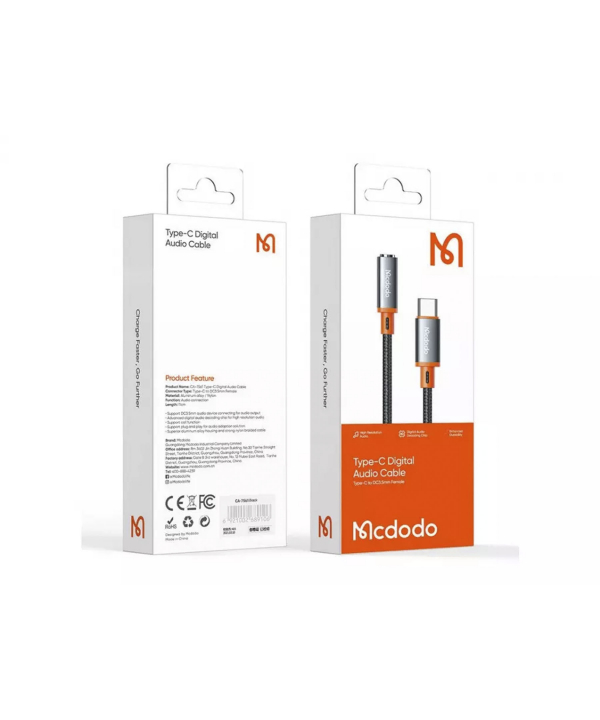 کابل تبدیل تایپ سی به AUX (جک 3.5 میلیمتری) مک دودو CA-7561 Lite McDoDo Audio Cable Type-C To DC 3.5