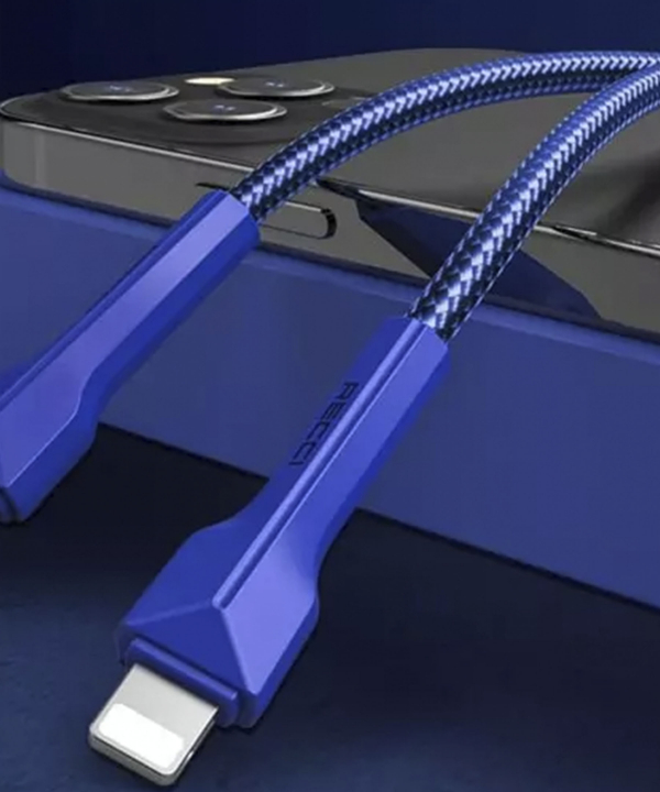 کابل انتقال دیتا و شارژ سریع لایتنینگ رسی Recci RTC-N24L THOR Lightning Fast Charging Data Cable 2.4A