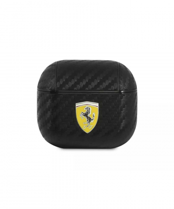 کاور چرمی فیبرکربن ایرپاد 3 اپل طرح فراری CG Mobile Apple Airpods 3 Ferrari Carbon Leather Case