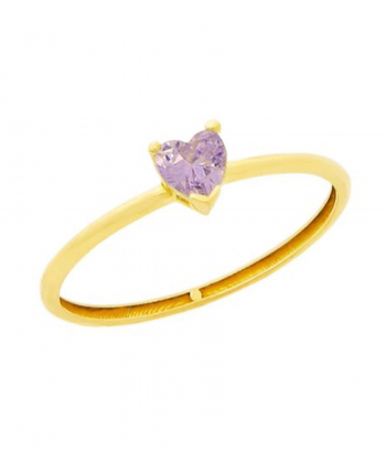 انگشتر قلب یاسی میو گلد Mio Gold کد R1402