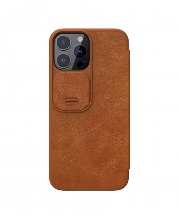 کیف چرمی نیلکین آیفون 13 پرومکس Nillkin Qin Leather Case iPhone 13 Pro Max