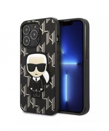 قاب چرمی آیفون 13 پرو طرح کارل برجسته CG Mobile iphone 13 Pro Karl Lagerfeld Leather Case