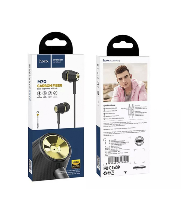 هندزفری سیمی با جک 3.5 میلیمتری هوکو Hoco Wired earphones 3.5mm M70 Graceful with microphone