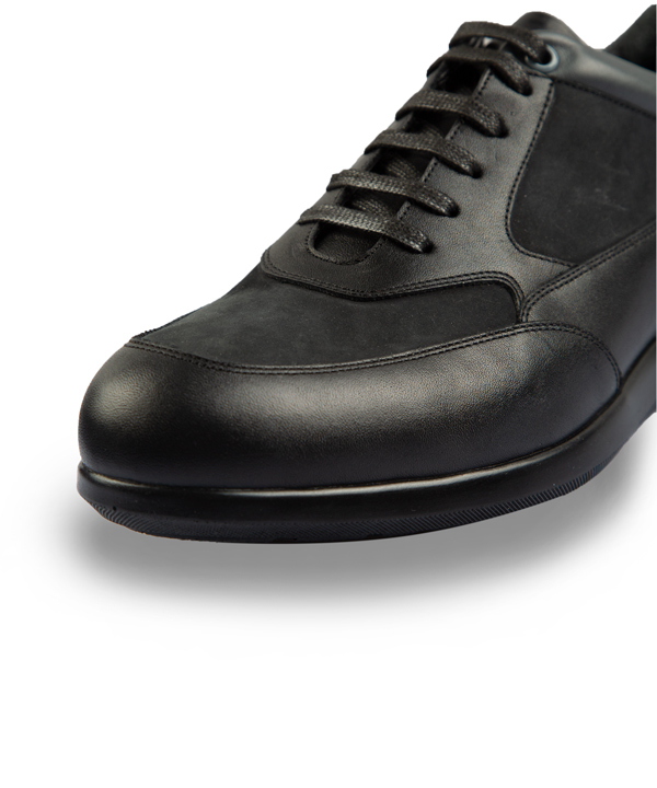 کفش چرم مشکی مردانه چرم مشهد Mashhad leather مدل J5988-001