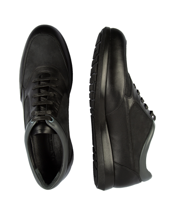کفش چرم مشکی مردانه چرم مشهد Mashhad leather مدل J5988-001
