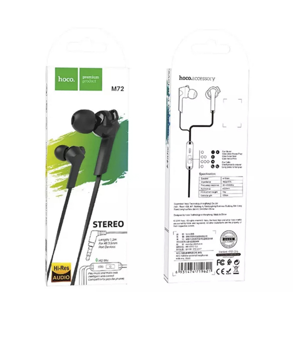 هندزفری سیمی با جک 3.5 میلیمتری هوکو Hoco Wired earphones 3.5mm M72 Admire with mic
