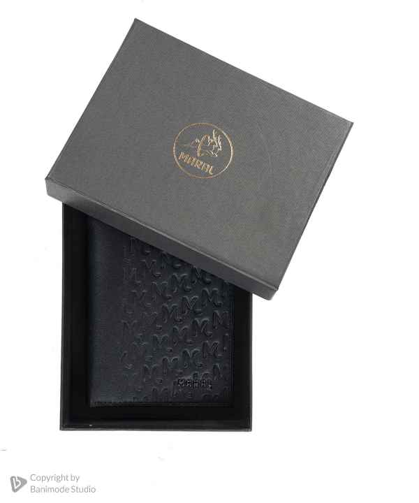 کیف پول چرم طبیعی مردانه مارال چرم Maral Leather مدل مهرشاد