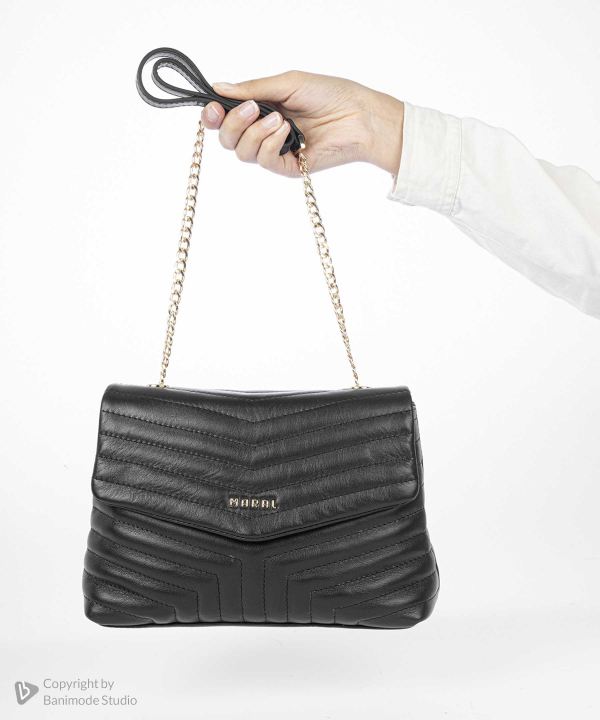کیف دوشی چرم طبیعی زنانه مارال چرم Maral Leather مدل راویس