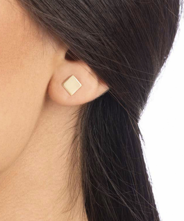 گوشواره طلا مربع و مثلث تو‌‌خالی پرسته Parasteh کد WE570