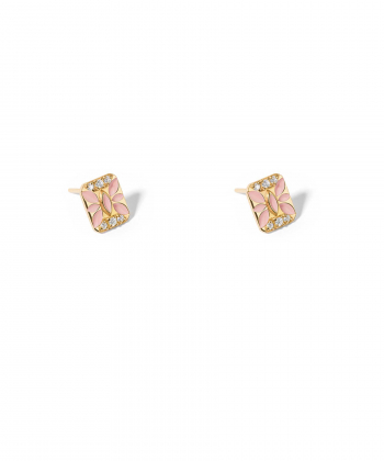 گوشواره طلا مینا کاری گل فیتونیا پرسته Parasteh کد we1206