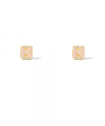 گوشواره طلا مینا کاری گل فیتونیا پرسته Parasteh کد we1206