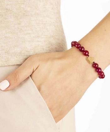 دستبند طلا سنگی کلاه پرسته Parasteh کد WBB159