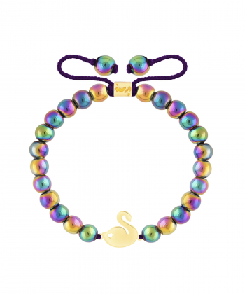 دستبند طلا سنگی قو و قلب پرسته Parasteh کد WBB480