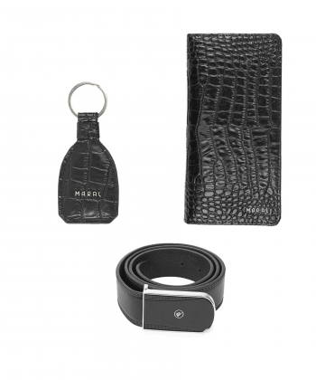ست هدیه چرم طبیعی مردانه مارال چرم Maral Leather مدل گایار