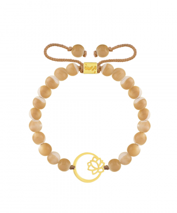 دستبند طلا سنگی گل و دایره پرسته Parasteh کد WBB483