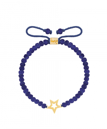 دستبند طلا سنگی ستاره تو خالی و جید پرسته Parasteh کد WBB611