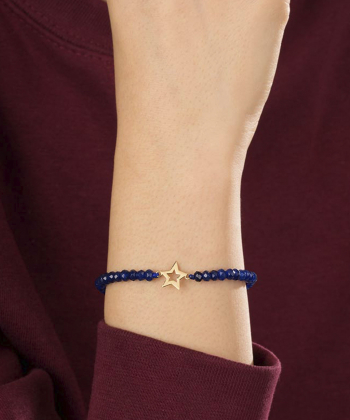 دستبند طلا سنگی ستاره تو خالی و جید پرسته Parasteh کد WBB611