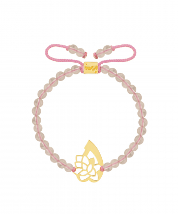 دستبند طلا سنگی عدد پنج و رز کوارتز پرسته Parasteh کد WBB640