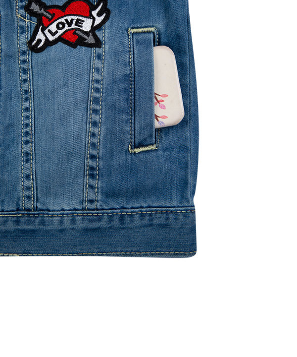 کاپشن جین دخترانه طرح دار جین وست Jeanswest