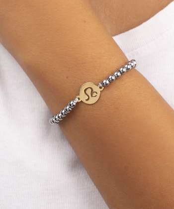 دستبند طلا سنگی نماد ماه مرداد و حدید پرسته Parasteh کد WBB375