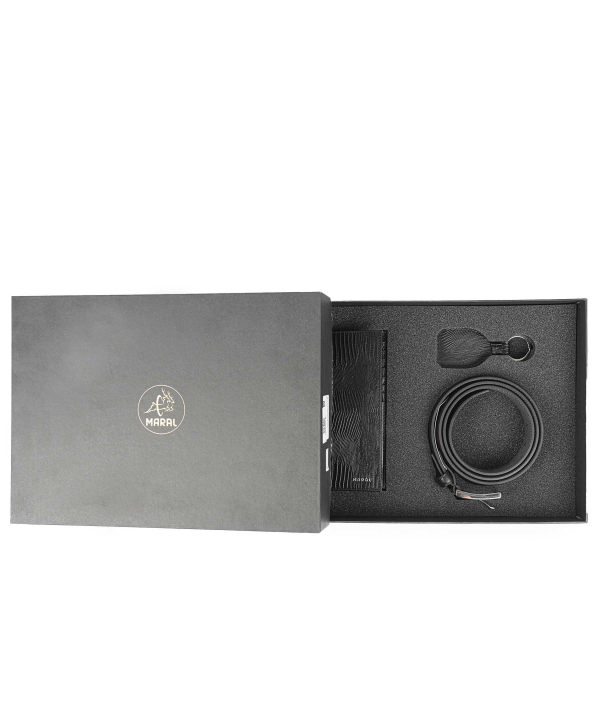 ست هدیه چرم طبیعی مردانه مارال چرم Maral Leather مدل فربد