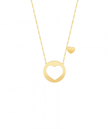 گردنبند طلا پلاک قلب بزرگ پرسته Parasteh کد WN210