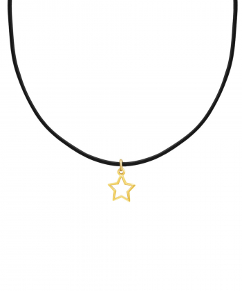 گردنبند طلا چرم ستاره توخالی پرسته Parasteh کد G17