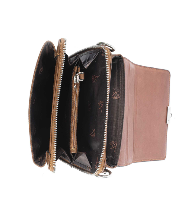کیف دوشی چرم طبیعی مردانه مارال چرم Maral Leather مدل جاوید