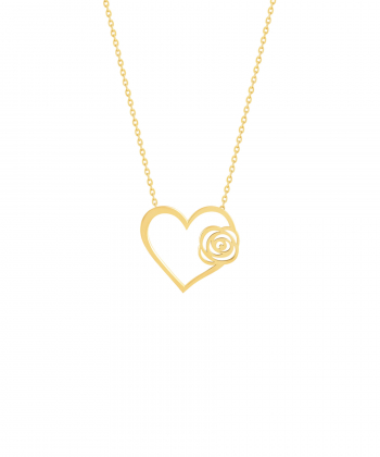 گردنبند طلا دایره و گل رز پرسته Parasteh کد WN576