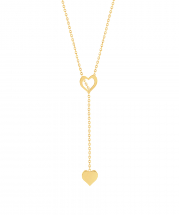 گردنبند طلا دو قلب پرسته Parasteh کد WN698