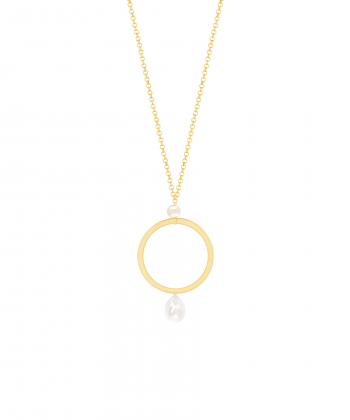 گردنبند طلا دایره و مروارید پرسته Parasteh کد WN728