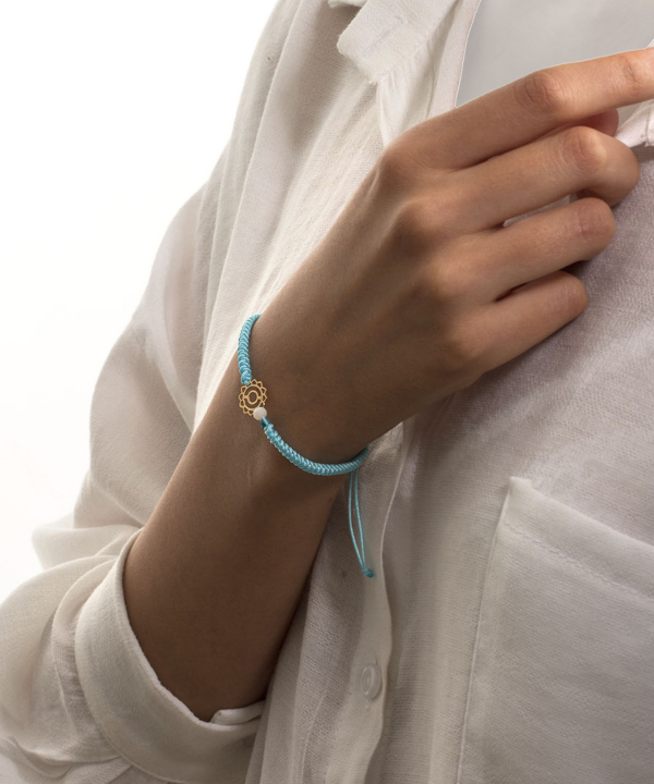 دستبند طلا بافت چاکرا گلو پرسته Parasteh کد WBB1187
