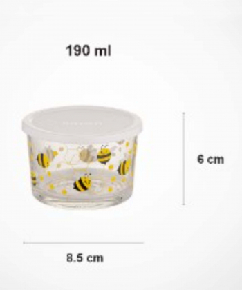 ظرف شیشه ای درب دار چاپدار لیمون limon  کد 6394