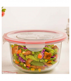 ظرف شیشه ای گرد درب دار 1/2 لیتری لیمون limon  کد 6578