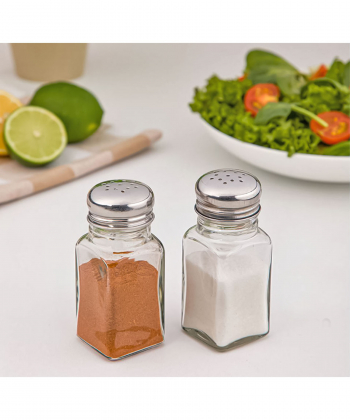 نمک پاش چهار گوش 2 عددی درب استیل لیمون limon  کد 6318