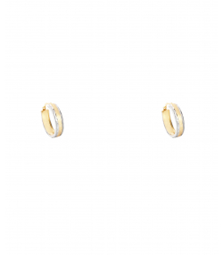 گوشواره طلا حلقه ای شیار دار دو رنگ پرسته Parasteh کد we1293