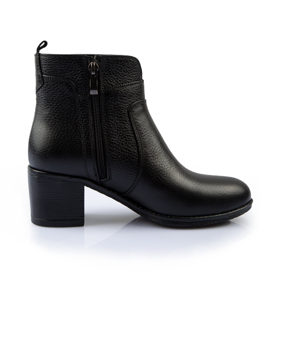نیم بوت زنانه پاشنه بلند مشکی چرم مشهد Mashad Leather مدل J2316