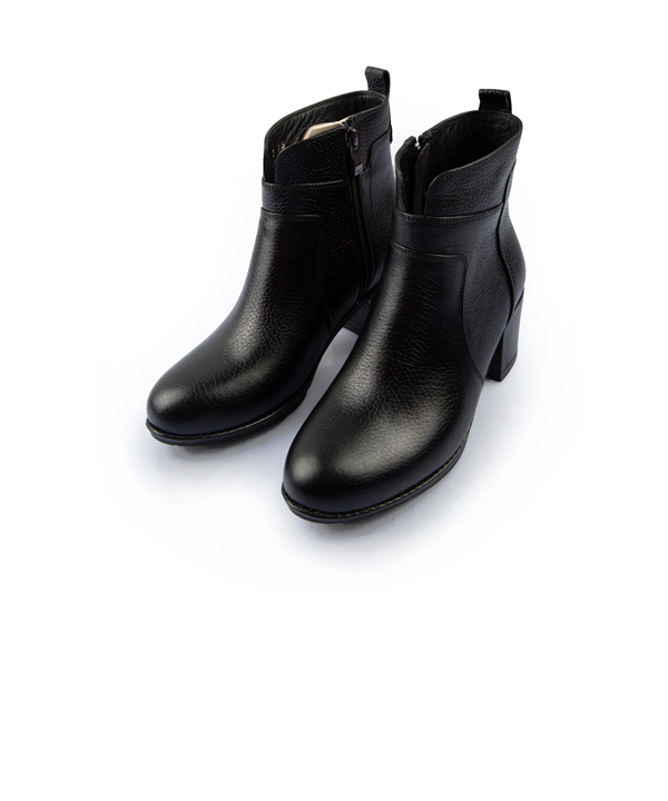 نیم بوت زنانه پاشنه بلند مشکی چرم مشهد Mashad Leather مدل J2316