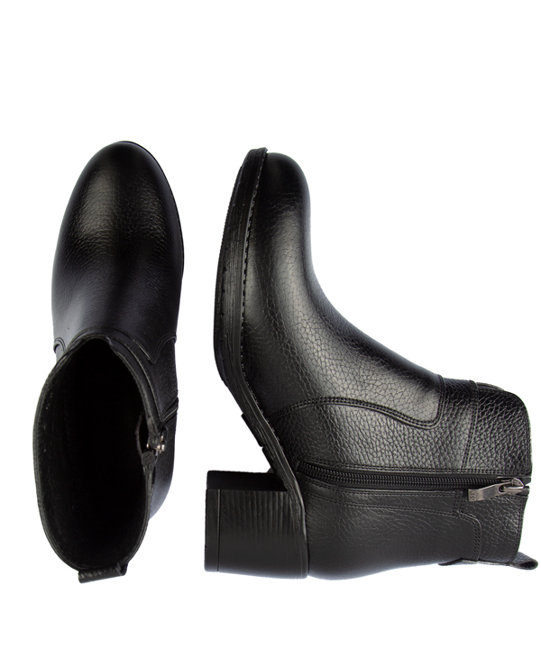 نیم بوت زنانه پاشنه بلند مشکی چرم مشهد Mashad Leather مدل J2316