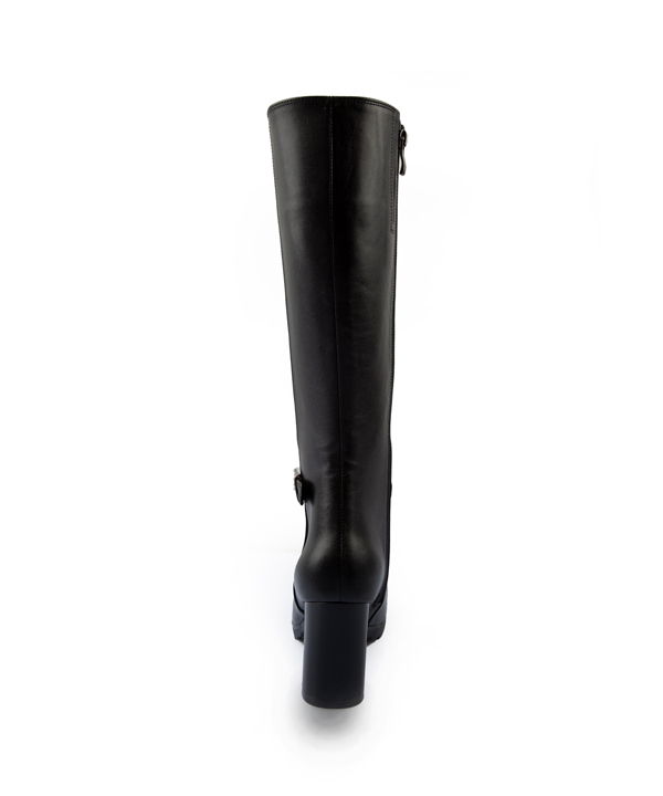 بوت زنانه ساقدار مشکی چرم مشهد Mashad Leather کد 10