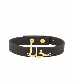 دستبند طلا چرمی مشکی خدا پرسته Parasteh کد L104