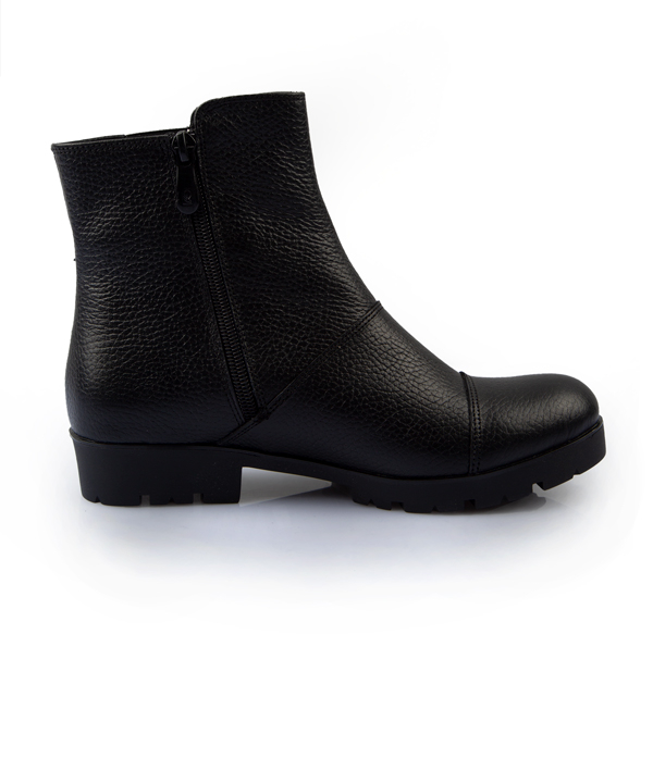 نیم بوت زنانه مشکی زیپدار چرم مشهد Mashad Leather مدل J2319