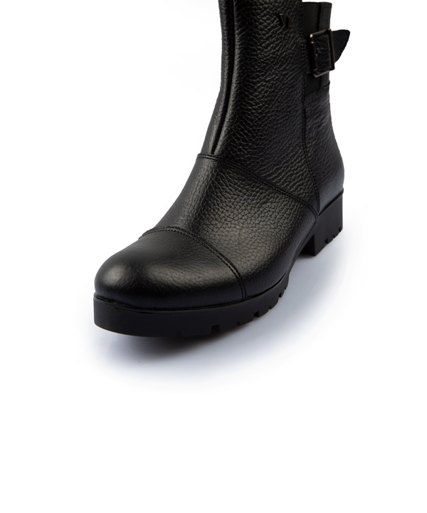 نیم بوت زنانه مشکی زیپدار چرم مشهد Mashad Leather مدل J2319