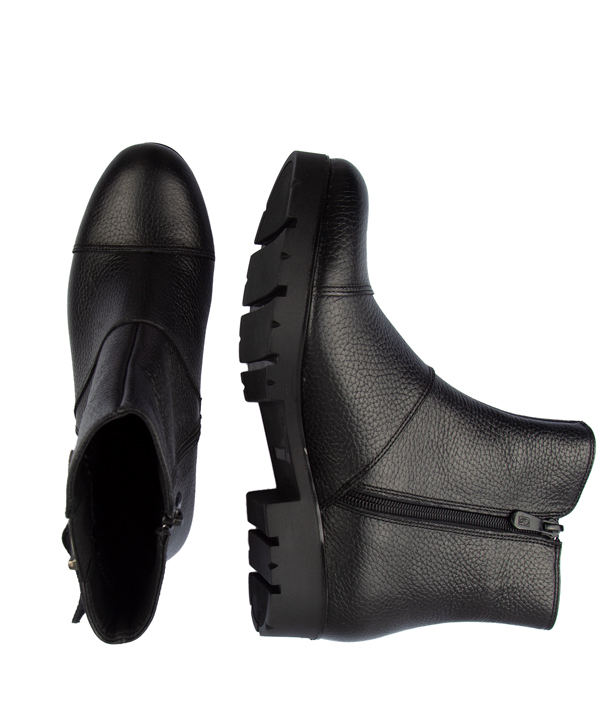 نیم بوت زنانه مشکی زیپدار چرم مشهد Mashad Leather مدل J2319
