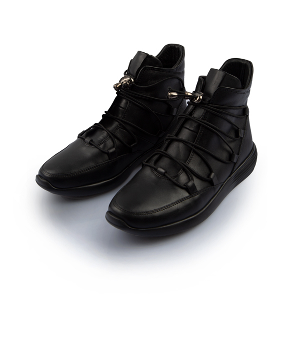 نیم بوت زنانه مشکی بند کشی چرم مشهد Mashad Leather مدل J2324
