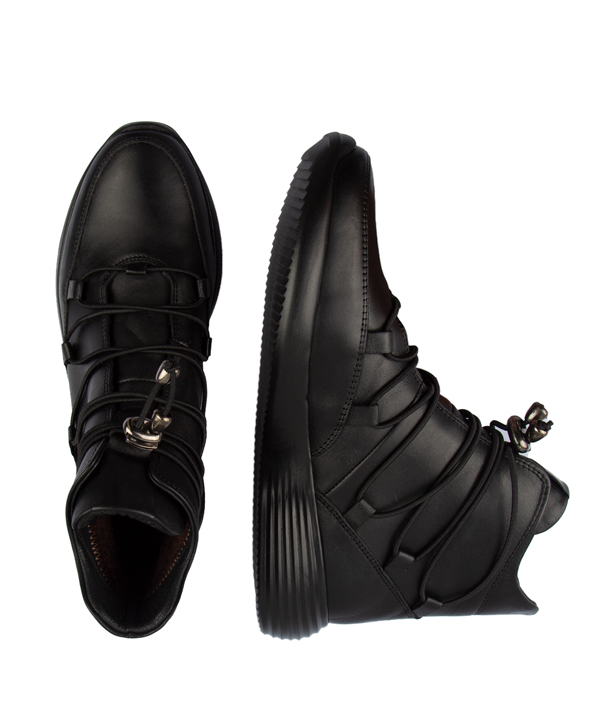 نیم بوت زنانه مشکی بند کشی چرم مشهد Mashad Leather مدل J2324